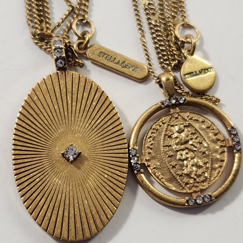 #2546, STELLA & DOT, "STARSTRUCK & RELIC ERA" GOLD PLATED BRASS & CUBIC ZIRCONIA